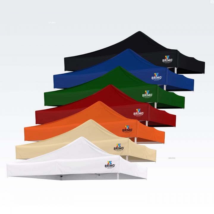 Reklamný stan s veľkou grafikou